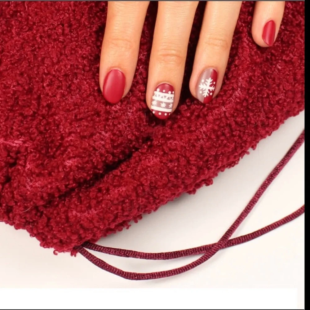 Ipsy Red Fuzzy Glam Pouch Bag